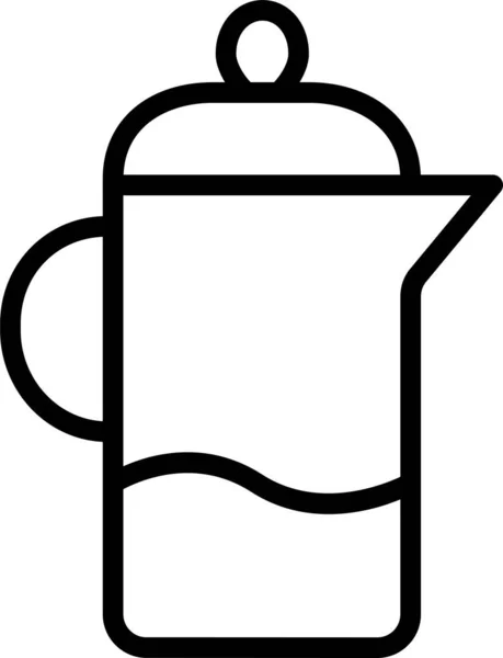 Cafe Coffee Jug Icon Outline Style —  Vetores de Stock