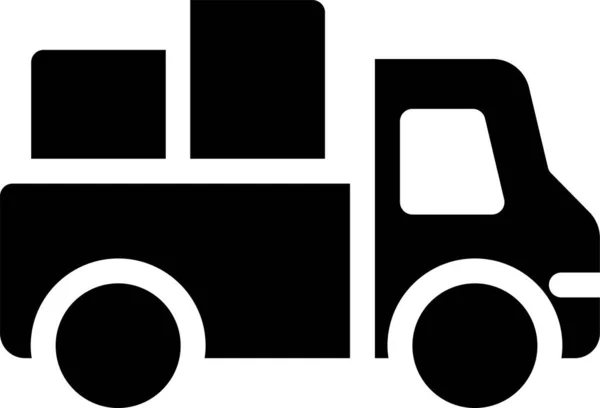 Auto Boxes Delivery Icon Solid Style — Stockvektor