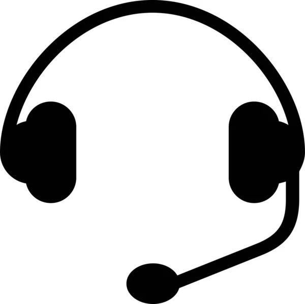 Kopfhörer Headset Symbol Soliden Stil — Stockvektor