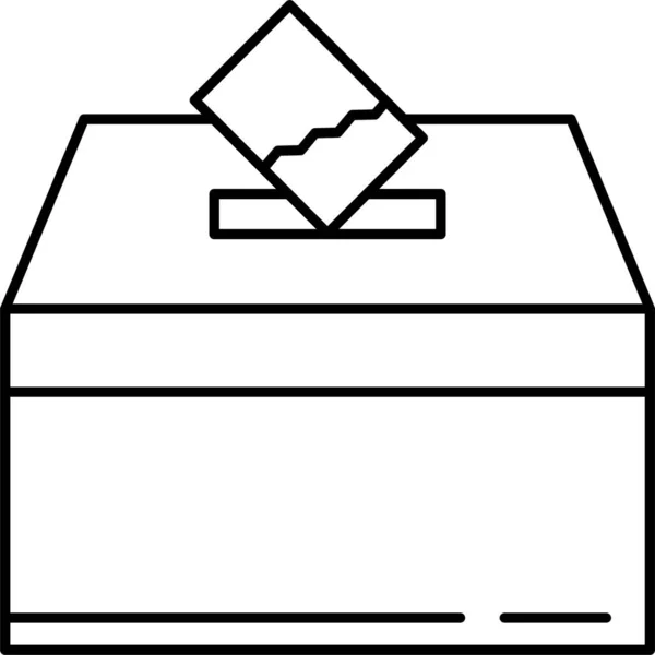 Ballot Box Democracy Icon Outline Style — Stock Vector