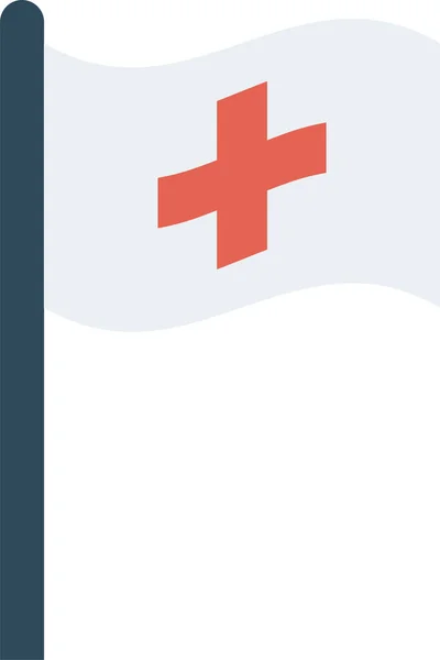 Hilfe Flagge Medizinische Ikone Flachen Stil — Stockvektor
