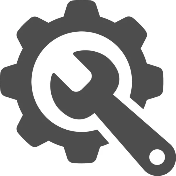 Cog Seo Tool Icon Solid Style — Vettoriale Stock