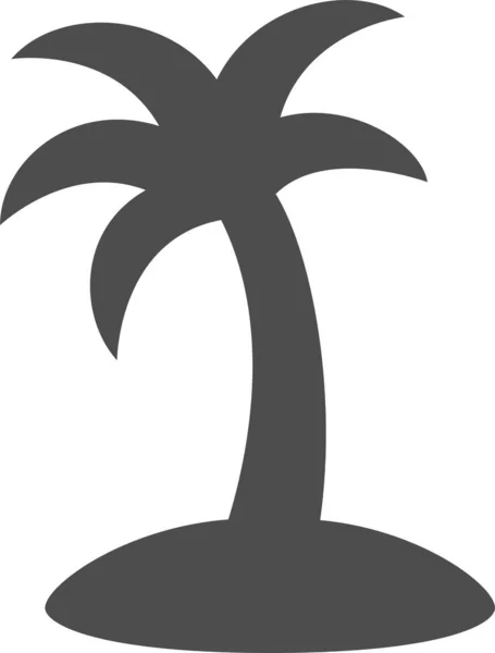 Exotic Island Palm Tree Icon Solid Style — Stockvektor