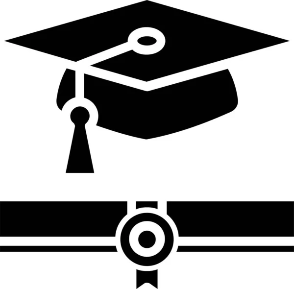 Degree Graduation Graduation Degree Icon Solid Style — 图库矢量图片