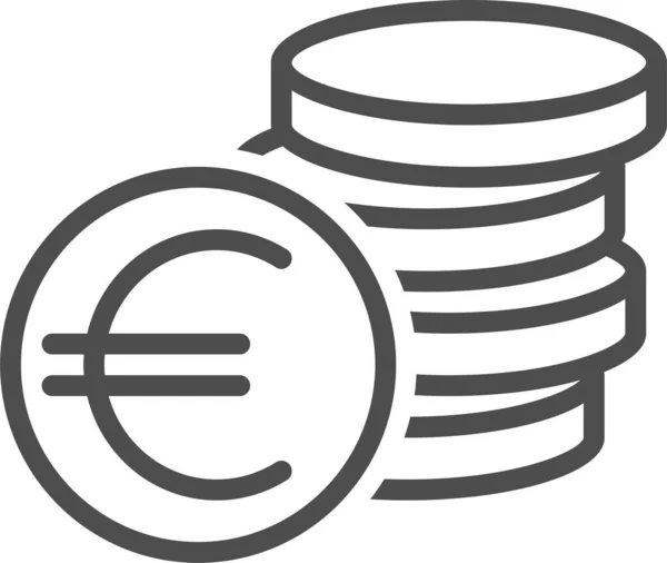 Pièces Euros Conception Simple — Image vectorielle