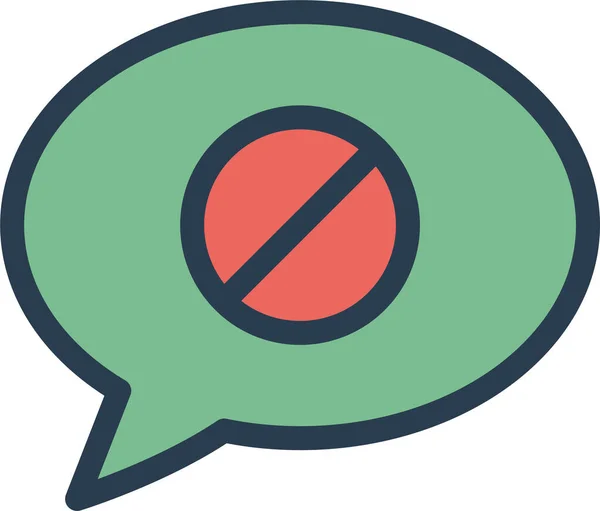 Banned Block Bubble Icon Filled Outline Style — Stock vektor
