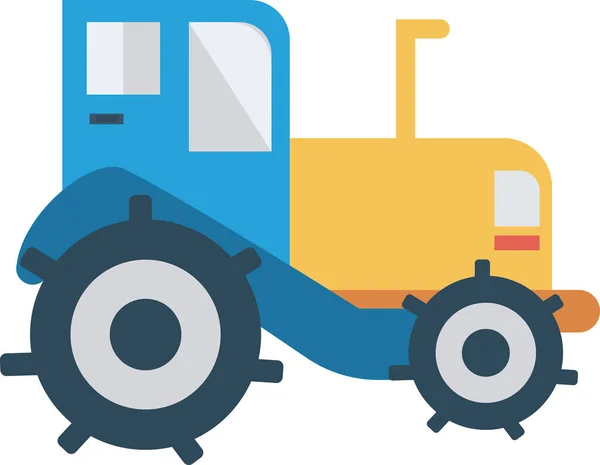 Auto Mezőgazdasági Traktor Ikon Lapos Stílusban — Stock Vector