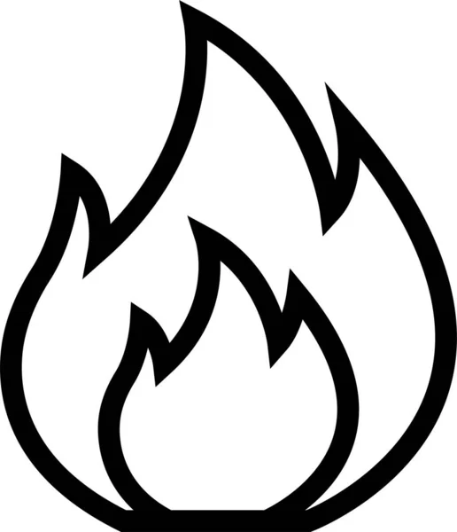 Quemar Icono Fuego Explosión Estilo Del Esquema — Vector de stock