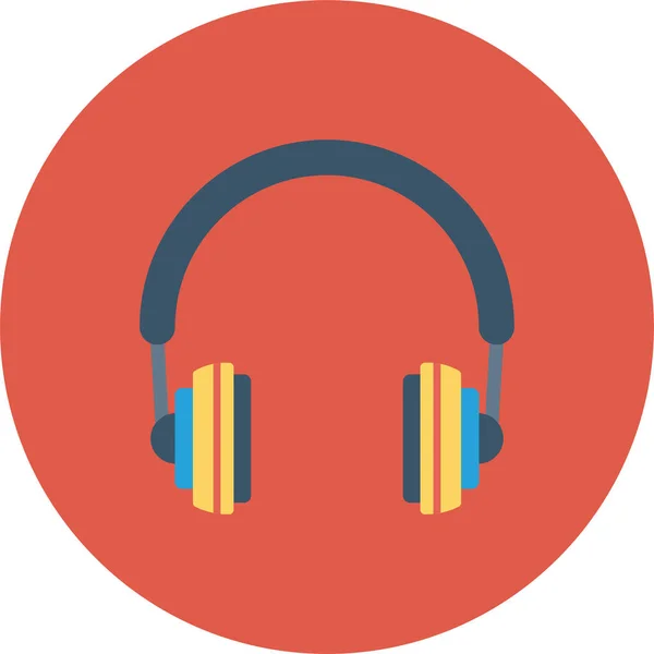 Audio Djheadphones Icône Écouteurs Dans Style Plat — Image vectorielle