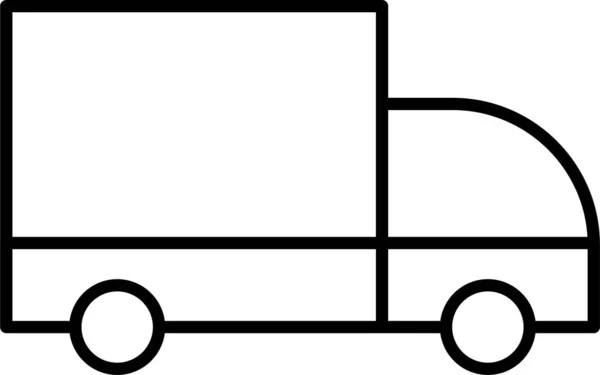 Leverans Lastbil Transport Ikon Översikt Stil — Stock vektor