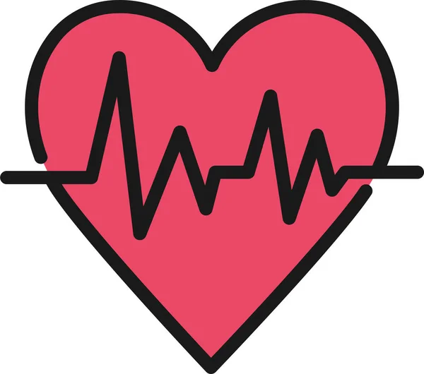 Υγειονομική Περίθαλψη Εικονίδιο Του Νοσοκομείου Καρδιακών Παλμών Στυλ Γεμάτο Περίγραμμα — Διανυσματικό Αρχείο