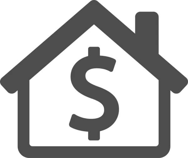 Ícone Casa Casa Dólar Estilo Sólido — Vetor de Stock
