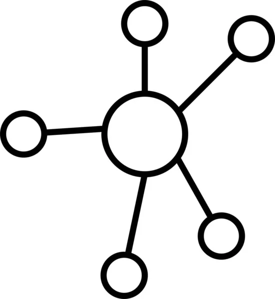 Atomcellernas Elektronikon Konturstil — Stock vektor