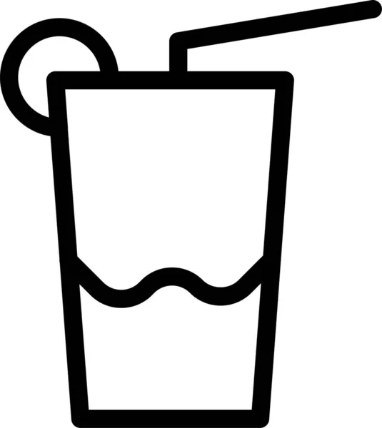 Pić Ikonę Soku Szklanego Stylu Zarys — Wektor stockowy