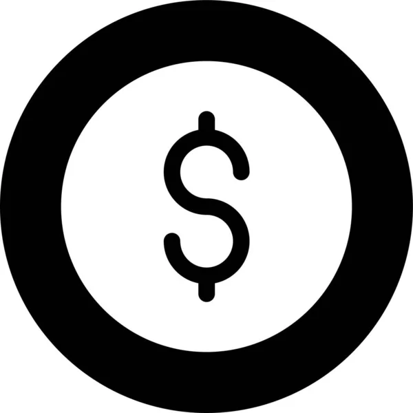 Значок Доллара Наличными Твердом Стиле — стоковый вектор