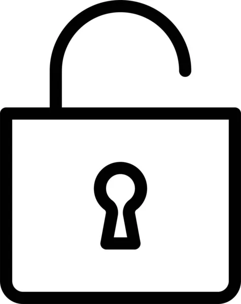 Access Opened Unlock Icon Outline Style — Vetor de Stock