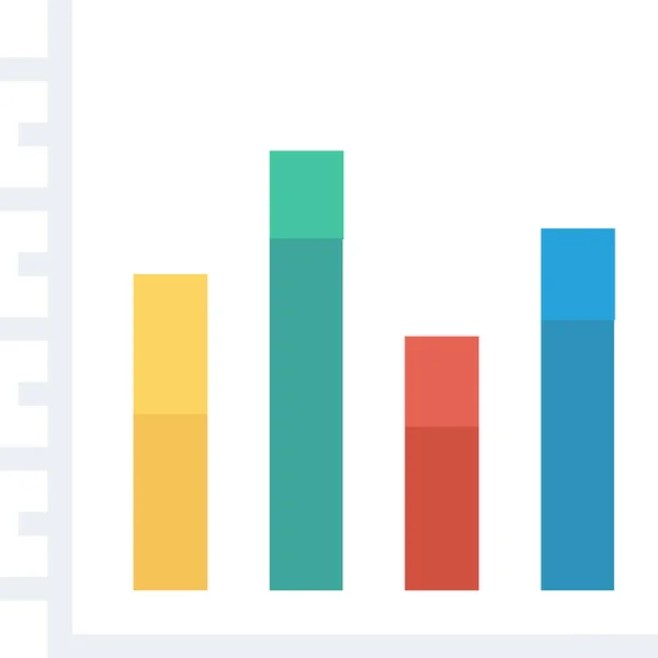 Icône Graphique Barres Analytiques Dans Style Plat — Image vectorielle