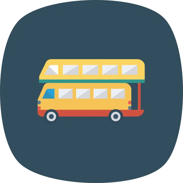 Auto Bus Ikone Flachen Stil — Stockvektor