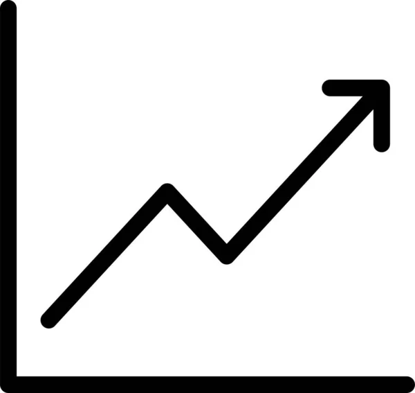 Crescimento Gráfico Melhorar Ícone Estilo Esboço — Vetor de Stock