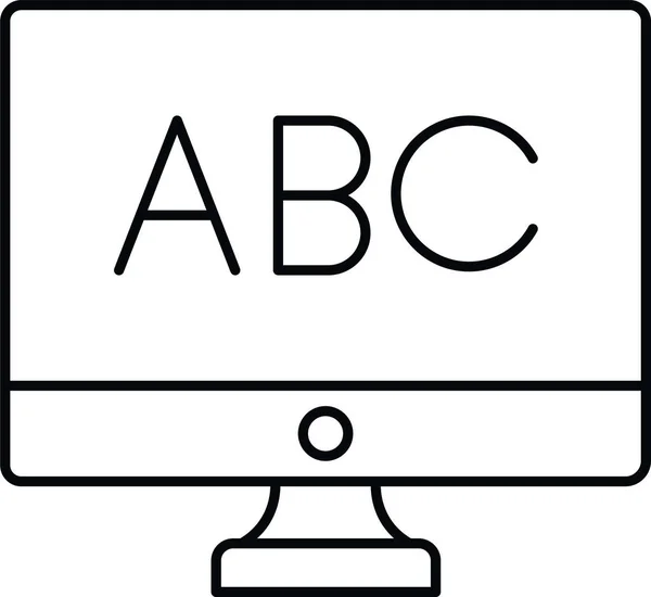 Abc Education Online Icon Outline Style — Stockvektor