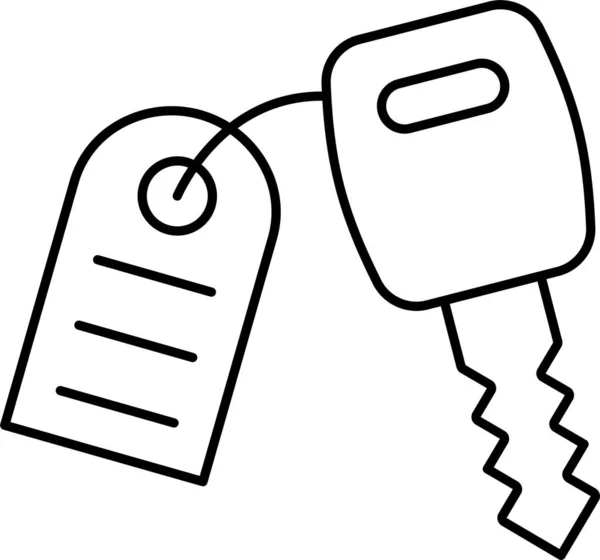 Car House Key Icon Outline Style — 图库矢量图片