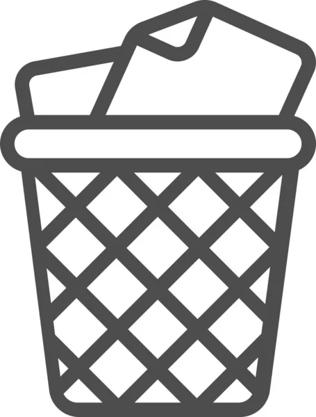 Garbage Recycle Bin Trash Can Icon Outline Style —  Vetores de Stock