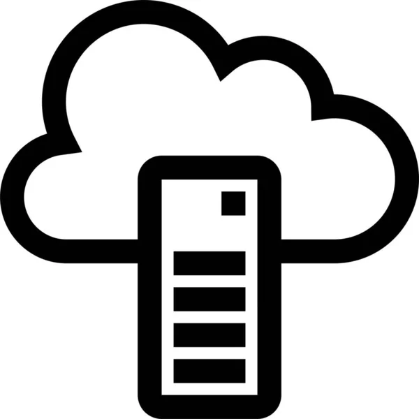 Cloud Database Icon Outline Style — стоковый вектор