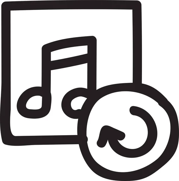 Audio Musik Player Symbol Umriss Stil — Stockvektor