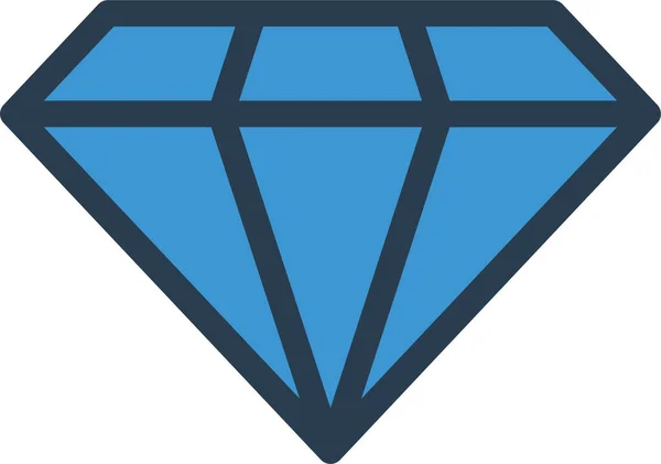 Jóia Diamante Ícone Estilo Esboço Preenchido — Vetor de Stock