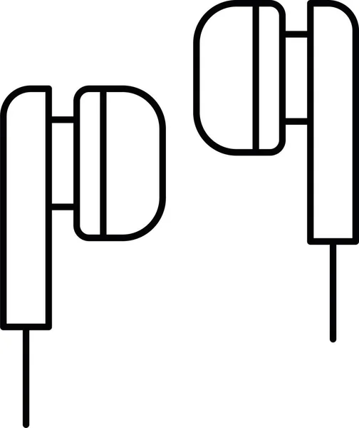 Icono Música Auricular Audio Categoría Música Sonido — Archivo Imágenes Vectoriales