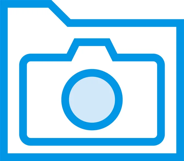 相机目录文件盒图标在填充 轮廓风格 — 图库矢量图片