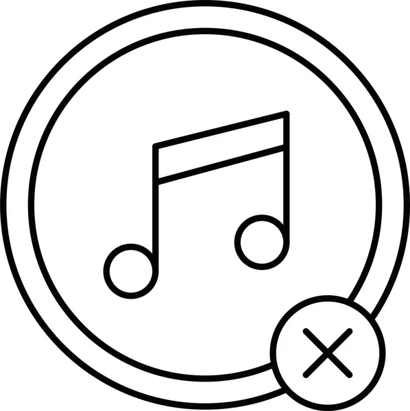 Audio Cancelar Eliminar Icono Categoría Música Sonido — Archivo Imágenes Vectoriales
