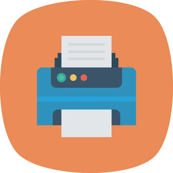 Fax Χαρτί Εκτύπωσης Εικονίδιο Επίπεδη Στυλ — Διανυσματικό Αρχείο