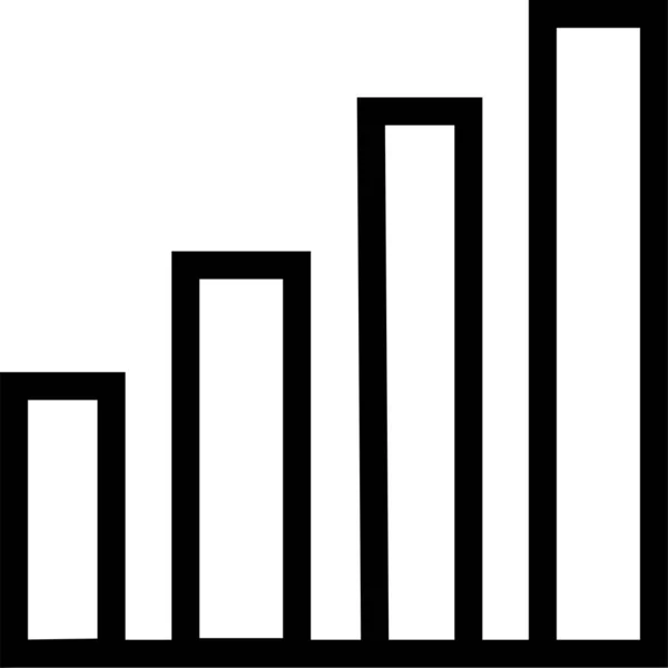 アウトラインスタイルの分析バーグラフアイコン — ストックベクタ