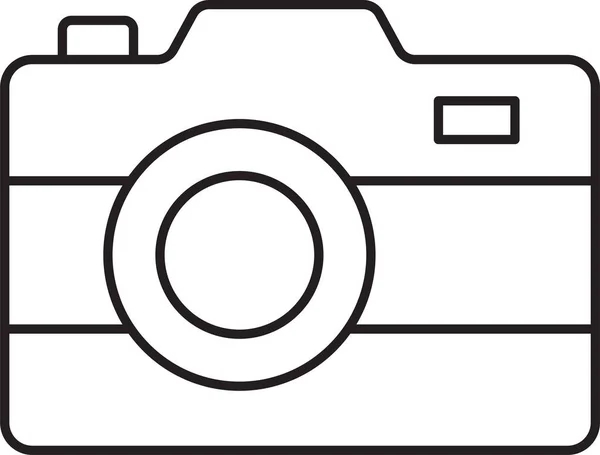 Camera Vast Leggen Lens Pictogram Omtrek Stijl — Stockvector