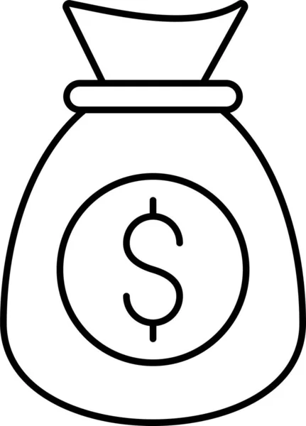 Tasche Dollar Geld Symbol Umriss Stil — Stockvektor