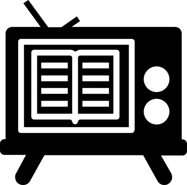 Broadcast Channel Education Icon Solid Style — Stockvektor