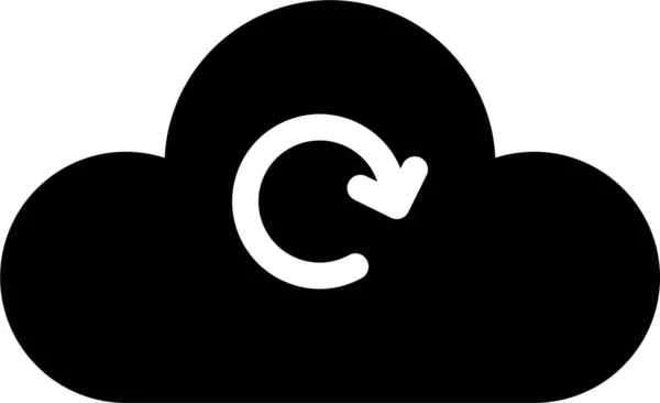 Backup Cloud Database Icoon Solide Stijl — Stockvector