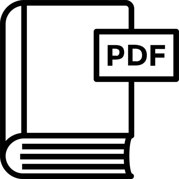 图书电子书Pdf图标 轮廓风格 — 图库矢量图片