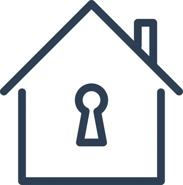 Home House Key Hole Icon — Vettoriale Stock