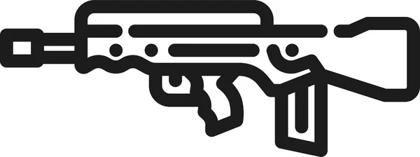 Apuntando Arma Fuego Icono Estilo Del Esquema — Vector de stock