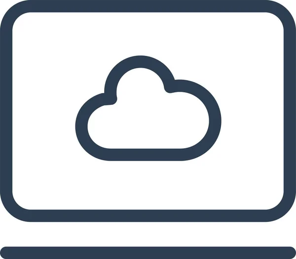 Laptop Icoon Voor Gegevensopslag Cloud — Stockvector