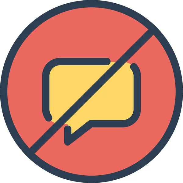 Comment Forbidden Message Bubble Icon Filled Outline Style — 图库矢量图片