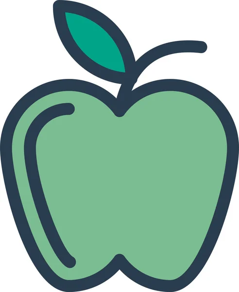 Яблуко Їдять Значок Їжі Заповненому Стилі — стоковий вектор