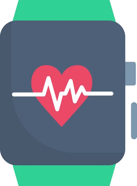 Device Gadget Heart Rate Icon Flat Style — Stockvektor