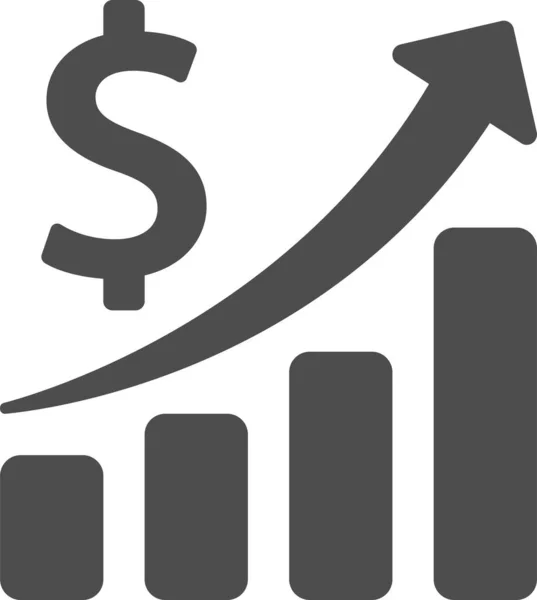 Icona Della Finanza Grafico Aziendale Stile Solid — Vettoriale Stock