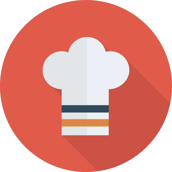 Chapeau Chef Cuisinier Icône Dans Style Ombre Longue — Image vectorielle