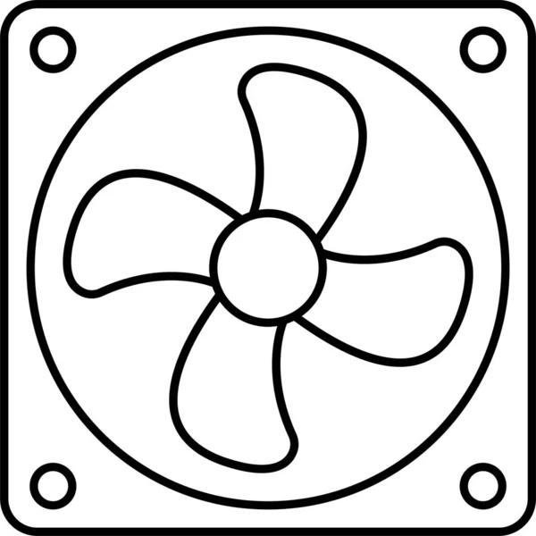 Exhaust Fan Cooling Icon — Vetor de Stock