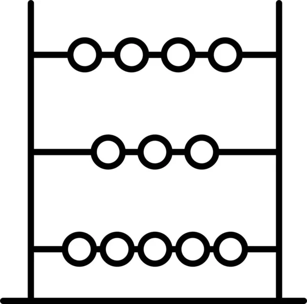 Calcul Abaque Icône Enfance Dans Style Contour — Image vectorielle