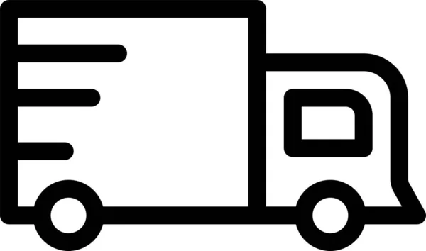 Ícone Minibus Entrega Automática Estilo Esboço — Vetor de Stock